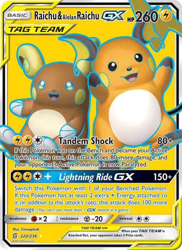 Raichu & Alolan Raichu GX (UNM 220)